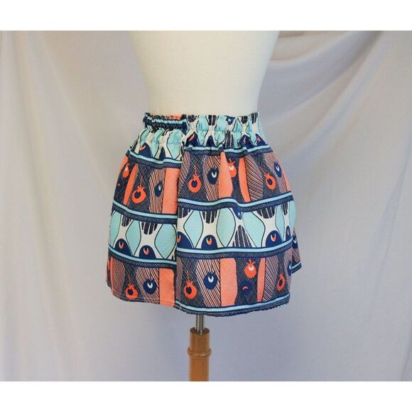 Colorful Abstract Pleated Mini Skirt - Picture 4 of 5